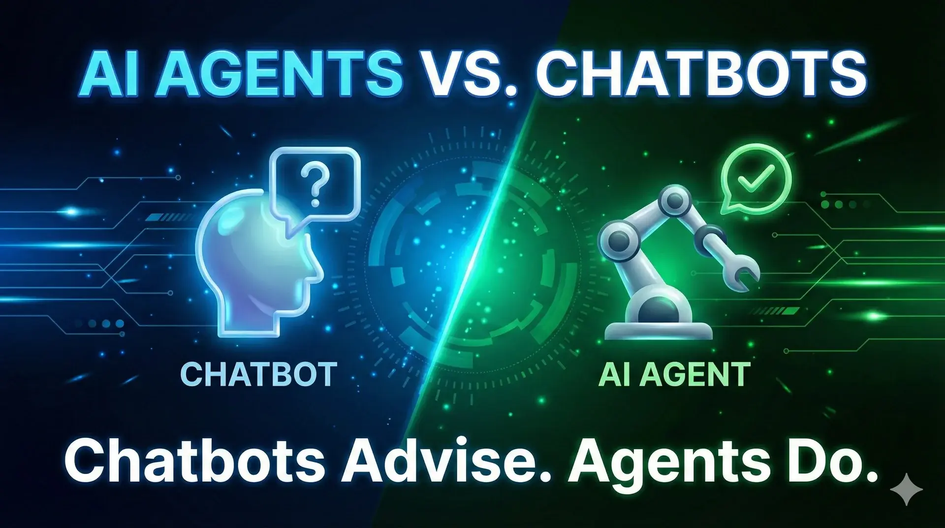 Cover image for blog post: AI Agents vs. Chatbots: One Talks, the Other Actually Does Stuff